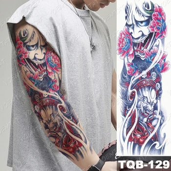 Lielu Roku Piedurknēm Tetovējums Japāņu Prajna Karpas Pūķis Ūdensnecaurlaidīgus Pagaidu Tatto Uzlīmes, Dievs Body Art Pilna Viltus Tetovējums Sievietes Vīrieši
