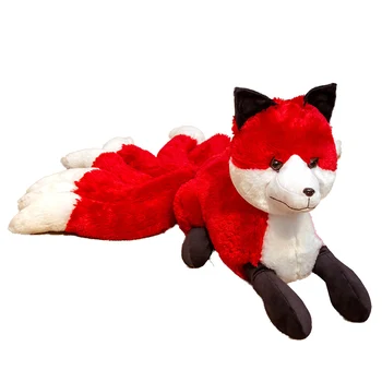 1pc Spilgti Deviņas Astes Fox Plīša Rotaļlietas Pildījumu Dzīvnieku Deviņas Astes Fox Kitsune Lelles Radošas Dāvanas Meitenēm White Red Fox Rotaļlietas