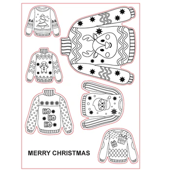 Ziemassvētku Džemperis DIY Skaidrs, Zīmogi, Caurspīdīga Silikona Zīmogs Kartes Roku Kontu, Gumijas Zīmogu Priecīgus Ziemassvētkus
