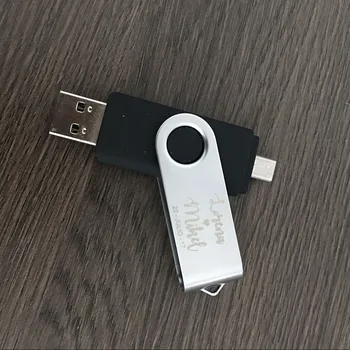 2IN 1. Tips-C, USB 2.0 Flash Diski usb Pendrive atslēgu USB Flash Drive 64GB, 32GB 16GB 128GB Pildspalvu Vadītāja Key USB(10pcs bezmaksas logo)