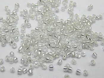 10000 Stikla Sēklu Pērlītēm 1,5 mm (12/0) sudraba apdari Balts + Uzglabāšanas Kaste