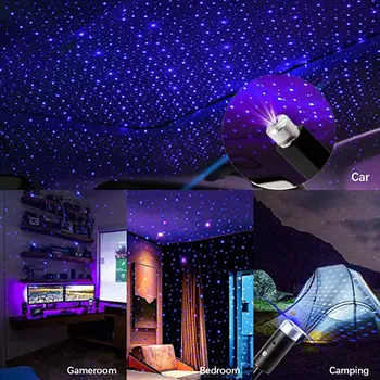 LED Auto Jumta Zvaigžņu Nakts Gaismas Projektors Atmosfēru, Galaxy Lampas Renault Clio 4 3 2 1 sports Espace 4 2 5 iii iv