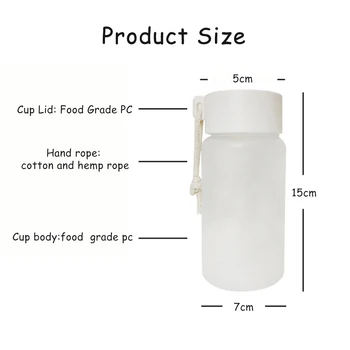 450ml Smal Daisy Plastmasas Ūdens Pudele BPA Bezmaksas Radošās Matēta Portatīvo Trošu Ceļa Ūdens Pudele Vīriešiem un Sievietēm, Ērts Kauss