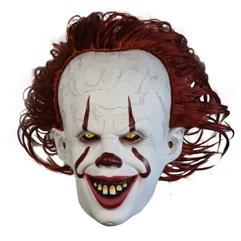 Halloween Masku Joker Pennywise Stephen King Tā Lateksa LED Šausmu Ķivere Cosplay Biedējošu Klauns Masku Halloween Puse Tērpu Aksesuārus