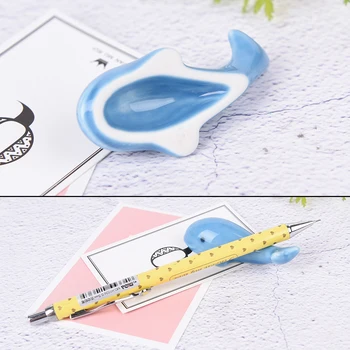 Cute Dzīvnieku delfīns Forma, Manikīrs 1Pc Nagu Otu, Pildspalvu Paliktni Keramikas Statīva Turētājs Nail Art Rīku Izlases Modelis