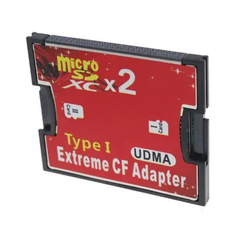 Ir 2021. Augstums Kvalitāti Red Dual Slots Micro SD SDHC SDXC TF uz KF Adapteris MicroSD līdz Ārkārtējas Compact Flash Tips I Karti Konvertētājs