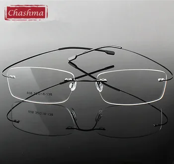 Chashma Briļļu armacao para oculos de grau Bezrāmju Titāna Acu Brilles Rāmi, Optisko Briļļu Rāmji Sievietēm un Vīriešiem