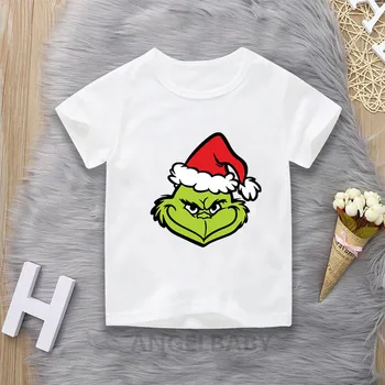 Bērniem Grinch Squad Priecīgus Ziemassvētkus Karikatūra Print T-krekli Meitenēm/Zēniem Smieklīgi, Bērnu Drēbes, Bērnu Vasaras Topi T Zēnu Drēbes