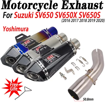Yoshimura Motociklu Izplūdes lai SUZUKI SV650 SV650X SV650S 2016 2017 2018 2019 2020 Aizbēgt Moto Mainīt Muffer Vidējais posms Caurules