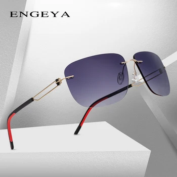 ENGEYA Augstas Kvalitātes Metāla Luksusa Zīmolu Vīriešu Saulesbrilles Polaroid lēcas UV400 Laukumā Dizainers Braukšanu bez apmales Saules Brilles #T11008