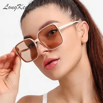 LongKeeper Lielizmēra Kvadrātveida Saulesbrilles Sieviešu Liels Rāmis Vintage Kniežu, Saules Brilles Sieviešu Modes UV400 Gafas De Sol Mujer