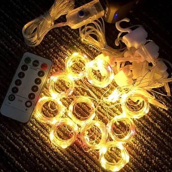 USB Aizkaru Gaismas LED Spīd Vīt String Daļa Pasaku Mirdzums Karājas Vainags Tālvadības Logu Stiklotās Sienas Juri Klāja Lukturi