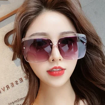 Luksusa Zīmolu Saulesbrilles Sievietēm Ir 2021. Tendence Dizainers Lielgabarīta Sunglass Sieviešu Tautas Retro Saules Brilles Toņos Sievietēm UV400