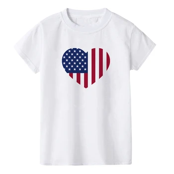 Amerikāņu 4. Neatkarības Diena Krekls Ceturtā gada jūlijā Bērniem Krekli MĪLESTĪBA Karoga Krekls Meitenēm, Zēniem Tēvijas topi par dāvanu