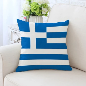 45x45cm Grieķijas karogu, Spilvendrāna, kokvilnas spilvendrānas Dekoratīvās spilvendrānas izturīgs sadzīves labu