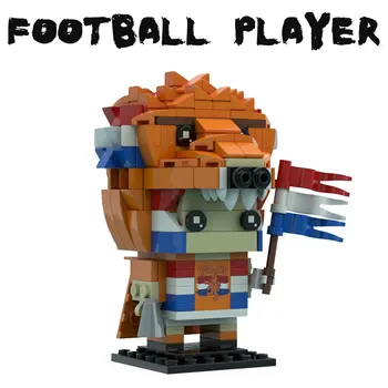 KM Celtniecības Bloku Maker Cieņu Futbola Spēlētājs Montāža Modeli, Bērnu Rotaļu Radošo DIY Veidot Ķieģeļu Dzimšanas dienas Dāvana