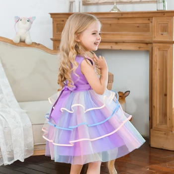 Fancy Baby Meitenes, Unicorn Tutu Varavīksnes Kleita Princese Meitenes Dzimšanas Dienas Ballīti Kleitu Bērniem Halloween Unicorn Kostīms Bērniem Drēbes