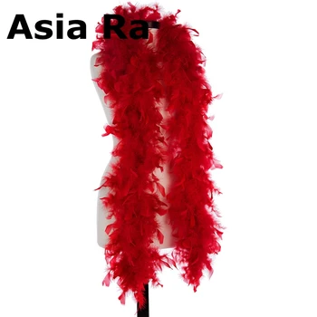 Āzijas Ra lēti Pārdošanas 80 ° Sarkanā Krāsā Krāsoti pūkains Turcija spalvu boa 10meters/daudz DIY vistas spalvu bārkstis apdares līstes