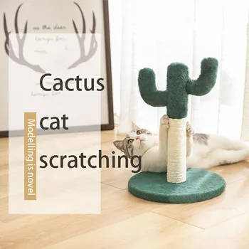 Kaķis Kāpšanas Post Atbilstošu Kaktuss Pet Cat Scratcher–Aizsargāt Jūsu Mēbeles ar Dabas Sizala Nesaskrāpē Amatu un Uzlikas