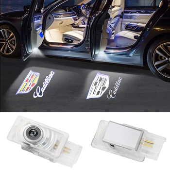 LED Auto Durvīm, Logo Laipni Gaismu Ēnu Lampas Cadillac SRX ATSL XTS XT5 CT5 XT4 XT6 CT6 Lāzera Projektoru Spoku Auto Piederumi