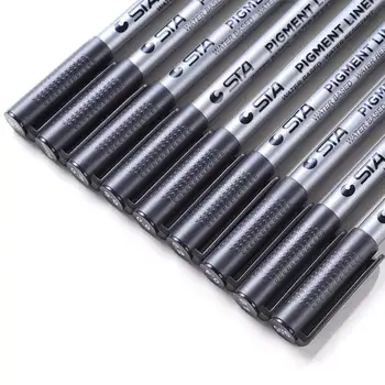 Umitive 1gb Pigmenta Starplikas Mikronu Tinti un Marķieri, Pildspalvas 0.05 0.1 0.2 0.3 0.4 0.5 0.6 0.8 mm Dažādu Padoms Black Izstrādes Manga Pildspalvas