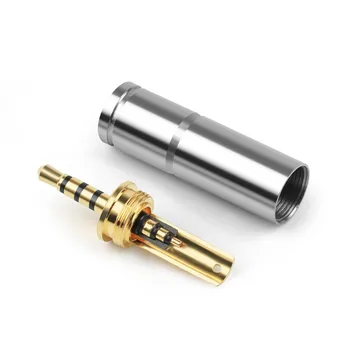 Minijack 2,5 mm, 4 Polu Audio Jack Austiņu Spraudni Zelta Pārklājumu Pin Metāla Adapteris Austiņu Nerūsējošā Tērauda Vadu Savienotājs Sudraba