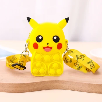 Pokemon Pikachu Pop To Fidget Rotaļlietas, Silikona Maciņš, Squishy Push Burbulis Anti Stress Anime Monēta Maku Meitene Soma Ziemassvētku Dāvanas Mazulis