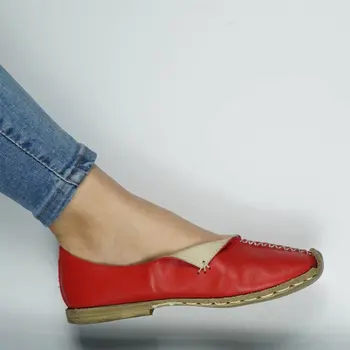 Ir 2021. retro roku darbs mīksta-soled slinks kurpes sekla muti literatūras mazās ādas kurpes Mori liela izmēra sieviešu apavus