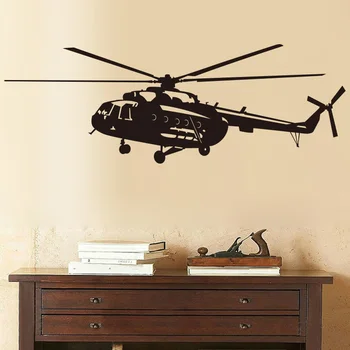 Jaunā Militārā Helikoptera Modelis, Sienas Uzlīmes, Home Dekorēšanas Aksesuāri, Dzīvojamās Istabas Fona Bildītes pie sienas uzlīme