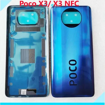 Oriģināls, Jauns Akumulators Vāks Xiaomi POCO X3 Atpakaļ Aizmugures Mājokļu Durvīm Vāks Xiaomi POCO X3 NFC Aizmugurējo Vāciņu Remonts