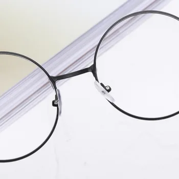 Jauno Modes Apaļas Brilles Sievietēm, Vīriešiem Vintage Classic Metāla Plakanās Spoguļa Optisko Briļļu Rāmi, Unisex, ādas Redzes Brilles