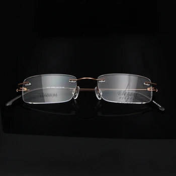ESNBIE Ultra-gaismas Slim Optiskās Brilles Rāmis, Titāna Vīriešiem bez apmales Rāmis Tuvredzība Vīriešu vieglas Brilles