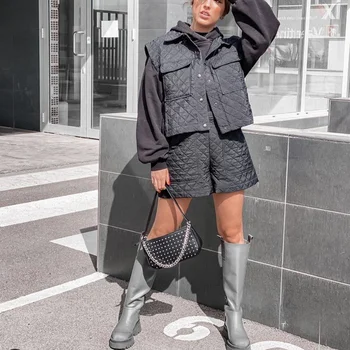 Sieviete Melnā Mīksti Kokvilnas Veste Uzvalks Ir 2021. Pavasara Modes Sieviešu Ciets Mīksts Augstas Starām. Šorti Uzvalki, Dāmām Atdzist Streetwear Komplekti