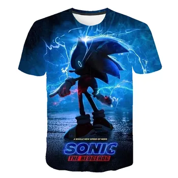 Ir 2021. Jaunu Modes T Krekls Vasaras Īsām Piedurknēm O-veida kakla T Sonic Tees Par Bērnu Zēniem Bērniem Gadījuma Multiplikācijas filmu Topi, Meiteņu T-krekls