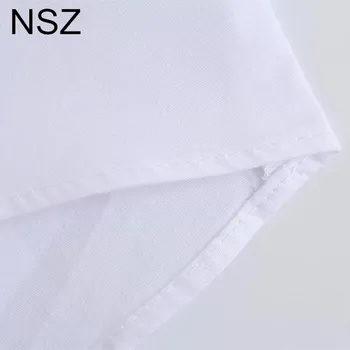 NSZ Sieviešu Lielgabarīta Kokvilnas Balts Asimetrisks Krekls, Blūze Liela Izmēra Šiks Elegants Dāmas Top 2021