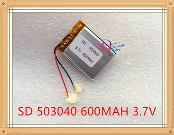Litru enerģijas akumulators 3.7 V litija polimēru akumulators 503040 053040 MP4 MP5 MP3 Bluetooth audio 600MAH