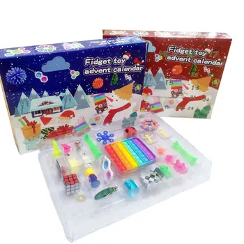 21style 24 Fidget Rotaļlietas Pack Antistresa Vienkārši Dimple Mystery Box Adventes Calanders Pārsteigums Ziemassvētku Dāvanu Kastē 2022 Jaunums Dāvanas