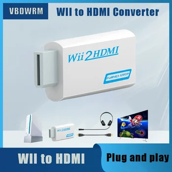 Wii HDMI-saderīgam Pārveidotāja Adapteris Wii2HDMI-saderīgu Converter 3.5 mm Audio PC HDTV Monitora Displejs