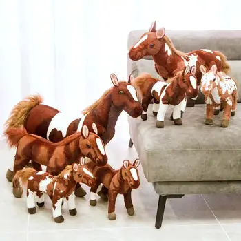 Gudrs liels imitācija kumeļu attēls pildījumu rotaļlietas lelle, baby Lupatu Lelle Sviedri, asins zirgu bērnu lelle dāvanu bērniem