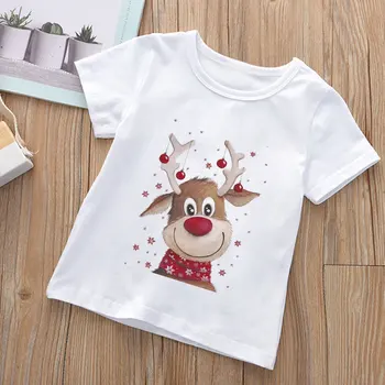 Jaunā Santa Claus T-krekls Bērniem Zēni Meitenes Modes Elk Ziemassvētku Dienu, T-krekli, Ģimeni, Brāļiem, Māsām, Meitene Tee Īsām Piedurknēm Gadījuma
