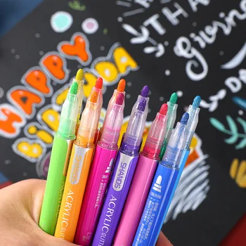 Shanzhi akrila marķieru komplekts studentu rokām apgleznotas grafiti ķeburs pildspalvu DIY ūdens bāzes krāsu mākslas flash pasaku pildspalvu krāsas pildspalvas