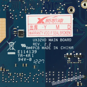UX32A Mātesplati Par Asus UX32V UX32VD UX32A Klēpjdators mātesplatē UX32A Mainboard I7-3537U 2GB 90R-NYOMB1900Y