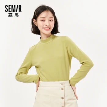 SEMIR Derong zemāko krekls sievietēm 2020. gada rudenī un ziemā, jaunas drēbes puse augstu kaklu bieza garām piedurknēm t-krekls plāna sadaļu