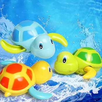Cute Karikatūra Dzīvnieku Bruņurupuča aizsardzība Klasiskās Bērnu Ūdens Rotaļu Zīdaiņu Peldēt Bruņurupucis Brūces-up Ķēdes Pulksteņa Bērniem, Pludmale, Vannas Rotaļlietas