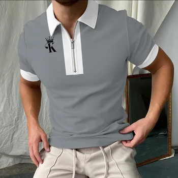 Ir 2021. Vasaras Karstā Pārdošana Jaunu Stilu 3D Drukāšanas Tauriņš Pleds Gadījuma Īsām Piedurknēm POLO Krekls ar Rāvējslēdzēju Brīvs Tipa Vīriešu Modes T-Krekls