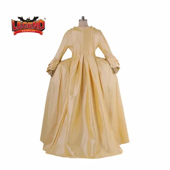 Royal franču Hercogiene Karalienes pilsoņu kara Teātrī 18. Marie Antoinette KLEITA Seģene Viktorijas Koloniālās zelta dzeltenas kleitas