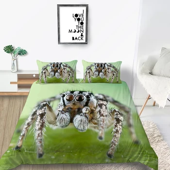 Gulta Set Queen Izmēra 3D Spider Iespiesti Mierinātājs Ietver Atdzist Luksusa Zēniem Meitenes Poliestera Gultasveļa Rotājumi
