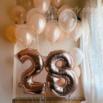 40 Collu Liels Skaits Zaļo Balons Alumīnija Folijas Digitālo Balonu Happy Birthday Gadadienu Partijas Apdare Baby Dušas Piederumi