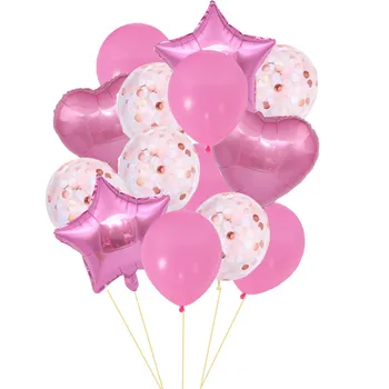 14pcs 12inch 18inch Vairāku Gaisa Baloniem, Konfeti laimes Dzimšanas dienā, Hēlija Balonu Kāzu Festivāls Balon Puse Rotājumi Piederumi