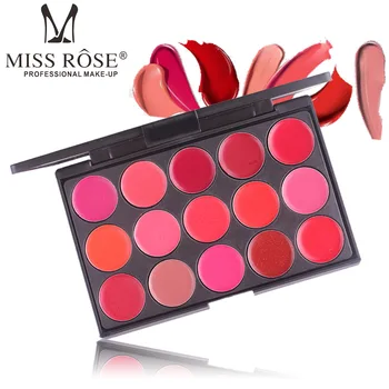 Miss Rose 15 Krāsas Matētu Lūpu krāsu Paleti Ūdensizturīgs Barojoša Lūpu Grims Ilgstošu Zīmolu Lūpu Skaistumu Sievietēm dāvanu
